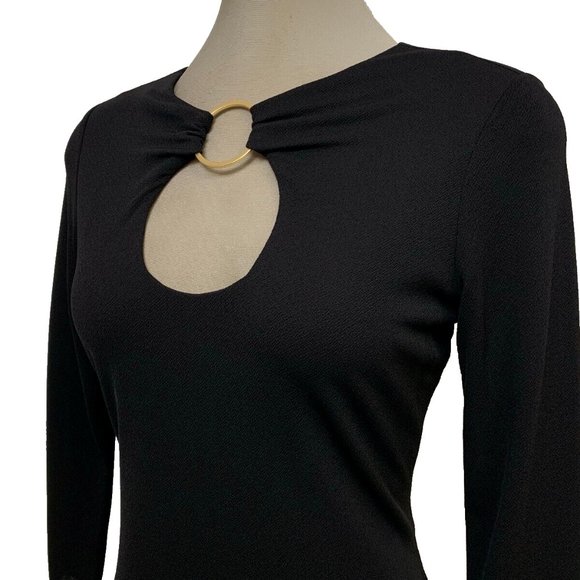 New! Calvin Klein Elegant Flattering Timless BLACK Sheath Dress - Picture 4 of 8